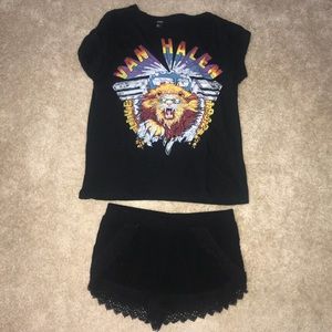 Summer outfit - shirt, lace-lined shorts